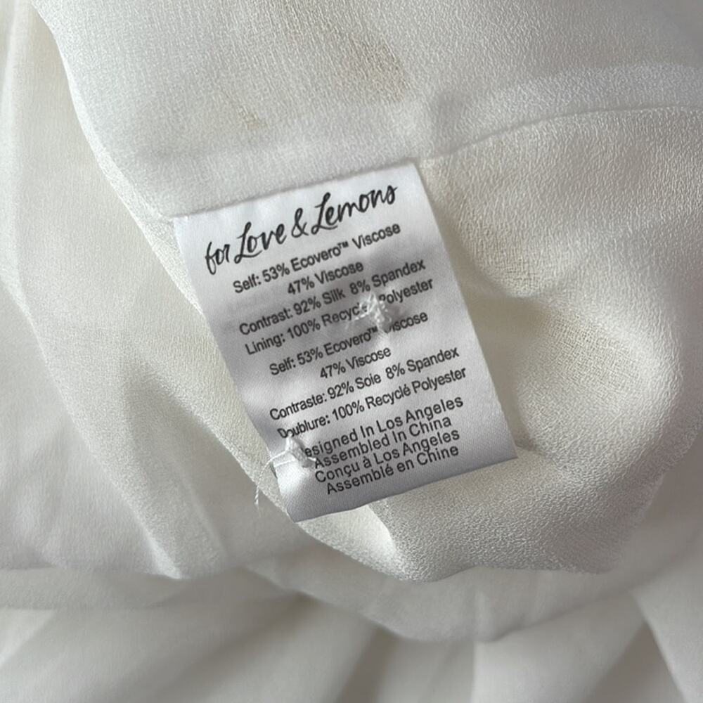 For Love & Lemons White Esme Puff Sleeve Bridal Gown Size Medium - Picture 11 of 13